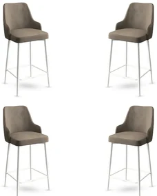 Set de scaune de bar Enox Cappuccino și Alb, 4buc.