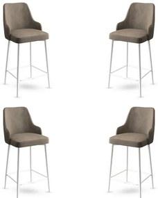 Set de scaune de bar Enox Cappuccino și Alb, 4buc.