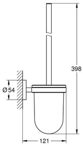 Perie wc negru mat Grohe Essentials
