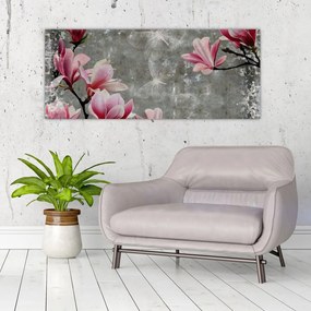 Tablou cu flori (120x50 cm)