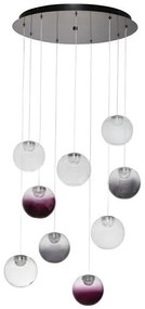 Lustra cu 9 pendule LED din sticla colorata SILENZIO