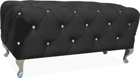 Taburet HESTIA, stofa catifelata negru - Bluvel 19, 100x50x46 cm