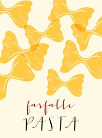 Ilustrație Farfalle Italian pasta. Farfalle poster illustration., Alina Beketova