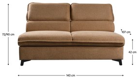 Canapea cu 2 locuri, material maro, MANTY 2 BB