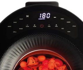 Friteuza cu aer cald Russell Hobbs SatisFry Panoramic 27420-56, 1650W, 5.5 l, 10 programe, Afisaj digital cu LED-uri, Termostat, Timer, Negru