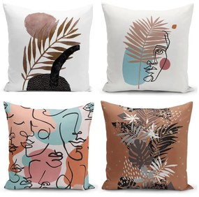 Set 4 fețe de pernă Minimalist Cushion Covers Cesso, 45 x 45 cm