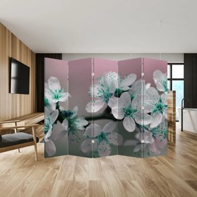 Paravan - Floare - turcoaz (210x170 cm)