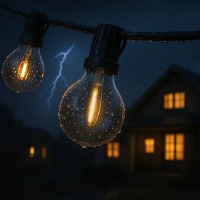 Brilagi - Ghirlandă LED decorativă pentru exterior GIRLANDA, 18xE12, 13m, negru, IP44, alb cald