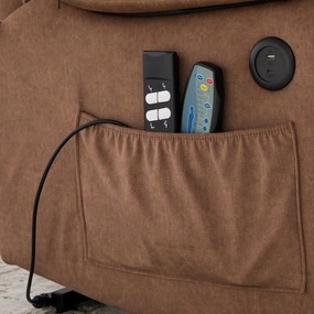 Fotoliu lift cu două motoare, cu încărcător USB și Type-C, masaj în 8 puncte și funcție de încălzire Calvera