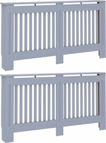 vidaXL Capac pentru radiator 2 pcs Gri 152 x 19 x 81,5cm Lemn compozit