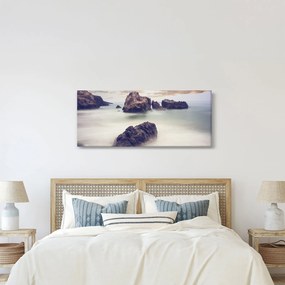 Tablou cu stânci în ceață (120x50 cm)