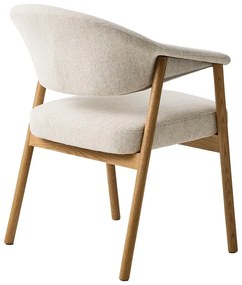 Set de scaune de sufragerie crem cu cotiere 2 buc. din lemn de stejar Elk – Unique Furniture