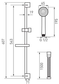 Set dus culoarea crom Ferro, Simpla Crom