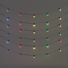 Ghirlandă luminoasă conectabilă neagră cu priză 14m, inclusiv 30 de becuri E27 IP64 - Lubber