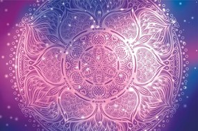 Tapet Mandala indiană cu fundal galactic