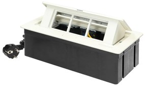 Priza incastrabila dreptunghiulara, neechipata, 6 module, cablu 1.5m, alba, Orno Norger