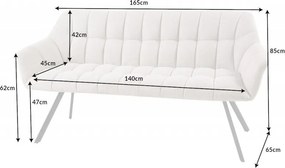 Banca tapitata Papillon 165cm bej sampanie