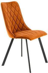 Scaun K450, caramiziu/negru, stofa catifelata/metal, 44x58x85 cm