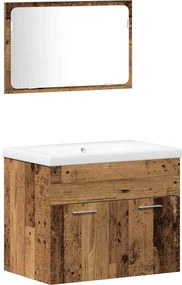 vidaXL Set de mobilier pentru baie 3 pcs Lemn Vechi Lemn compozit