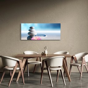 Tablou cu nisip, crin și pietrele spa (120x50 cm)