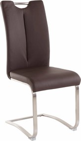 Set 2 scaune Artos maro piele ecologica 45/58/102 cm