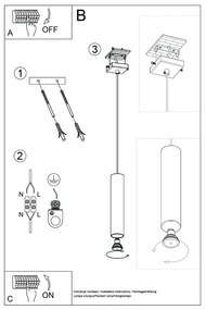 Lustră crem ø 8 cm Castro – Sollux