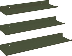 vidaXL Raft suspendat 3 pcs Verde măsliniu 40 x 9 x 2,5 cm Oțel