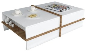 Măsuţă de cafea Plus - White, Walnut