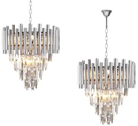 Lustră de cristal pe lanț MADISON 9xE14/40W/230V crom