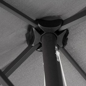 Outsunny Umbrelă de grădină XXL cu picior în cruce, umbrelă de dimensiuni mari 4,6L x 2,7l x 2,4H cm, manivelă de deschidere/închidere, oțel, poliester de înaltă densitate, gri | Aosom Romania