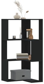 vidaXL Bibliotecă 3 niveluri negru 50x50x102 cm lemn prelucrat