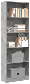 vidaXL Bibliotecă, gri beton, 60x24x176 cm, lemn prelucrat