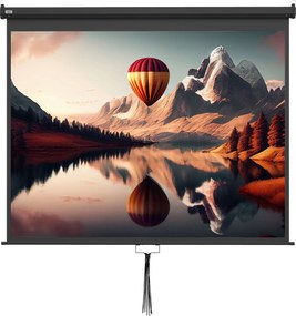 HOMCOM Ecran de Proiecție 100 Inch Reglabil, cu Montare pe Tavan și Perete, Pânză pentru Proiector, 203x152 cm, Negru | Aosom Romania