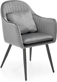 Scaun K464, gri/negru, stofa catifelata/metal, 58x59x84 cm