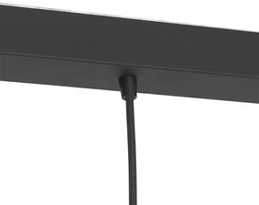 Lampă suspendată Art Deco neagră cu sticlă fumuriu ovală cu 3 lumini - Busa