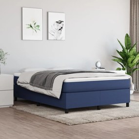 3120868 vidaXL Cadru de pat, albastru, 140 x 200 cm, material textil