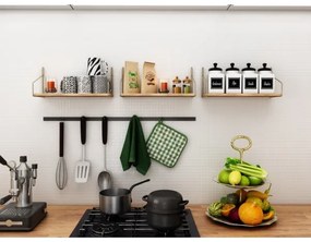 Raft de perete 45x16 cm stejar/auriu