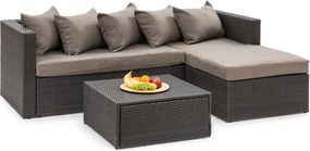 Blumfeldt Theia Lounge, set de mobilă pentru grădină, 5 perne, negru