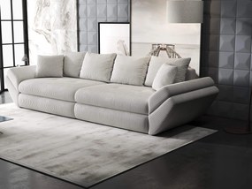 Canapea extensibilă dumonde cu ladă de depozitare si sezut confortabil din spuma high-density, Loana Zoom Cream 300x100 cm