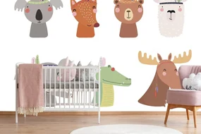 Tapet plin de animăluțe cu pene indiene