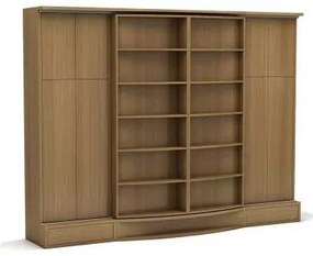 Pat rabatabil dublu cu biblioteca si dulapuri - Sliding Suit (Suit Bed) 140X200 - Milano (Massa)