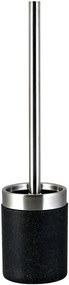 Perie WC cu suport Stone neagra 9/37 cm