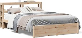 vidaXL Cadru de pat cu tăblie, 150x200 cm lemn masiv pin