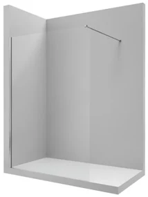 Perete sticla dus Walk In Roca District 80xH200 cm, profil crom