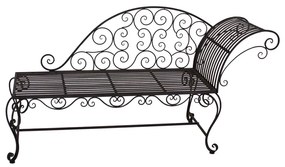 Bancă de grădină neagră/maro închis din metal Lamington – Garden Pleasure