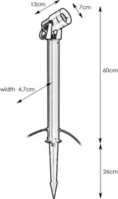 Markslöjd 106932 - Lampă LED de exterior GARDEN24 LED/6W/24V 86 cm IP44 neagră