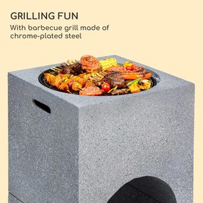 Monolith, vatră cu grătar, MGO și carcasă din oțel, inclusiv protecție împotriva scânteilor