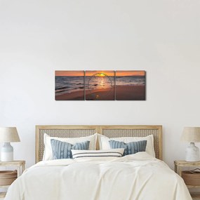 Tablou - Inima în nisip (cu ceas) (90x30 cm)