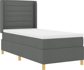 vidaXL Pat cu arcuri cu saltea cu headboard Gri 80 x 200 cm țesătură