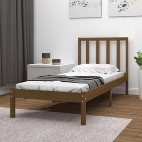 3105059 vidaXL Cadru de pat, maro miere, 90x200 cm, lemn masiv de pin